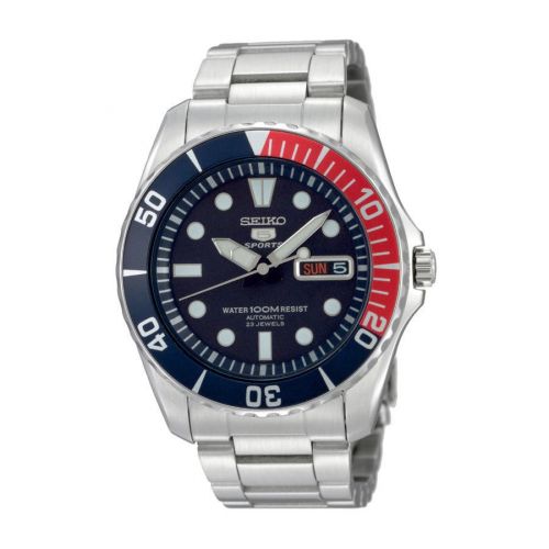 Seiko 5 Sports Stainless Steel Blue Pepsi Bracelet
