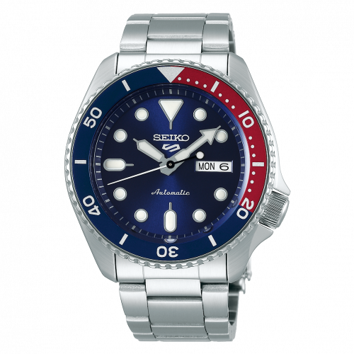 Seiko 5 Sports Sports Style Stainless Steel Pepsi Bracelet