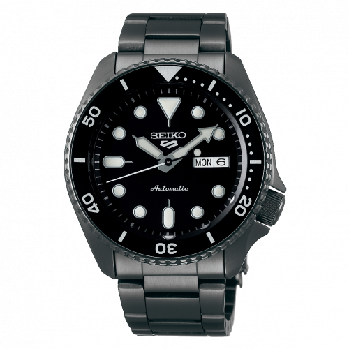 Seiko 5 Sports Sports Style Hard Coating Black Bracelet