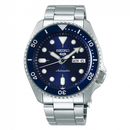 Seiko 5 Sports Sports Style Stainless Steel Blue Bracelet