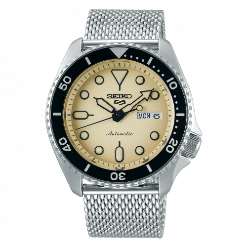 Seiko 5 Sports Suits Style Stainless Steel Sand Mesh