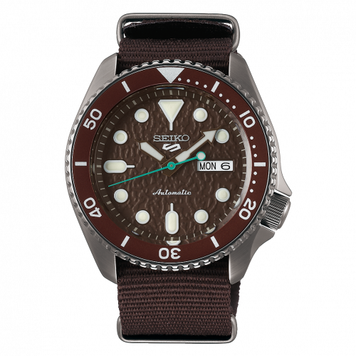 Seiko 5 Sports Street Style Hard Coating Brown NATO