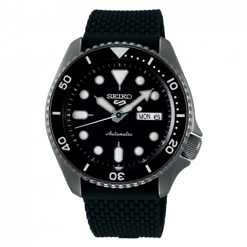 Seiko 5 Sports Suits Style Hard Coating Black Rubber
