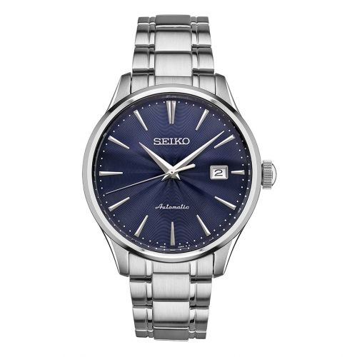 Seiko Mechanical Stainless Stainless Steel Blue Bracelet
