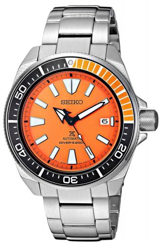 Seiko Prospex Diver Samurai Stainless Steel Orange Bracelet