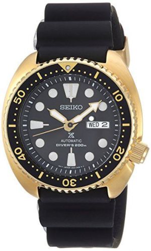 Seiko Prospex Diver Turtle Goldtone Black Rubber