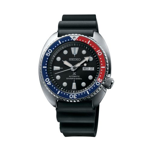 Seiko Prospex Diver Turtle Stainless Steel Black Rubber Pepsi