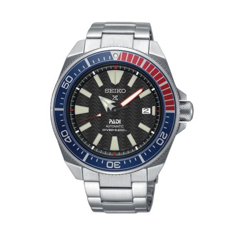 Seiko Prospex Diver Samurai Stainless Steel Black Bracelet Padi
