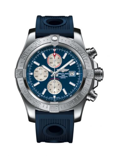 Breitling Super Avenger II Stainless Steel Mariner Blue Rubber Folding