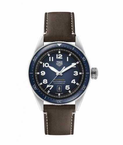 TAG Heuer Autavia Calibre 5 Stainless Steel Blue Leather