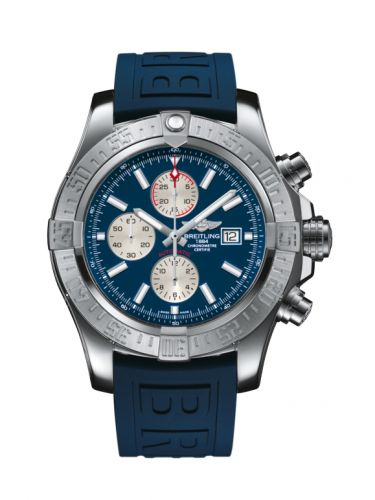 Breitling Super Avenger II Stainless Steel Mariner Blue Rubber Pin