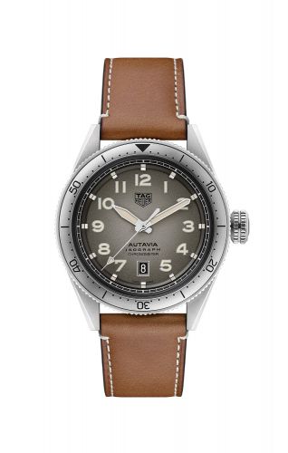 TAG Heuer Autavia Isograph Calibre 5 Stainless Steel Grey Leather