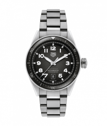 TAG Heuer Autavia Calibre 5 Stainless Steel Black Bracelet