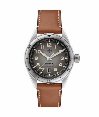 TAG Heuer Autavia Calibre 5 Stainless Steel Grey Leather