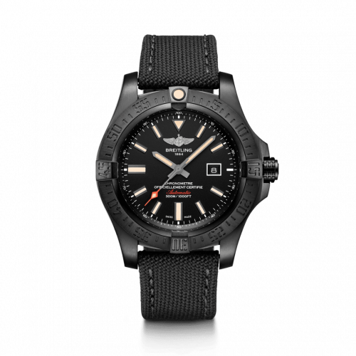Breitling Avenger Blackbird 48 Black Titanium Volcano Black Military Pin