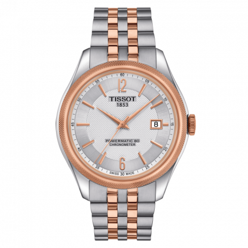 Tissot Ballade Powermatic 80 41 Stainless Steel Rose Gold PVD Silver Bracelet