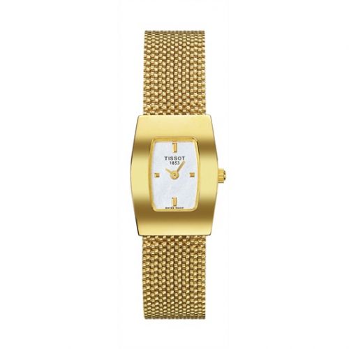 Tissot Bellflower Tonneau Yellow Gold Silver Bracelet