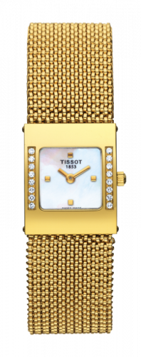 Tissot Bellflower Square Yellow Gold Diamond Bracelet