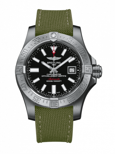 Breitling Avenger II Seawolf Stainless Steel Volcano Black Military Pin