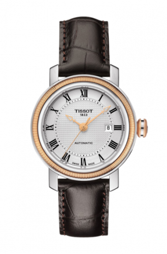 Tissot Bridgeport Automatic 29 Stainless Steel Rose Gold PVD Silver Bracelet