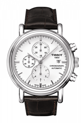 Tissot Carson Chronograph Automatic 42 Stainless Steel White Strap