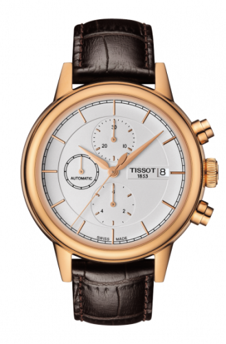 Tissot Carson Automatic Chronograph 42.3 Rose Gold PVD Silver Strap
