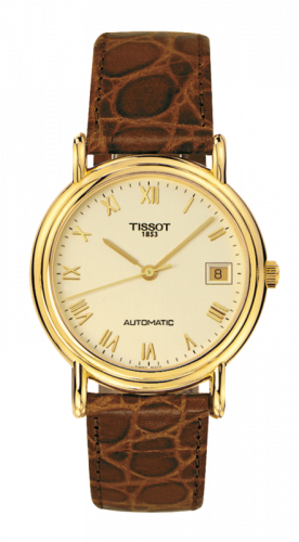 Tissot Carson Automatic 35.5 Yellow Gold Champagne Strap