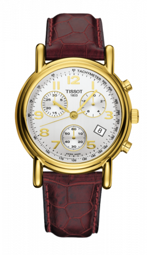 Tissot Carson Chronograph Quartz 39.7 Yellow Gold Silver Strap