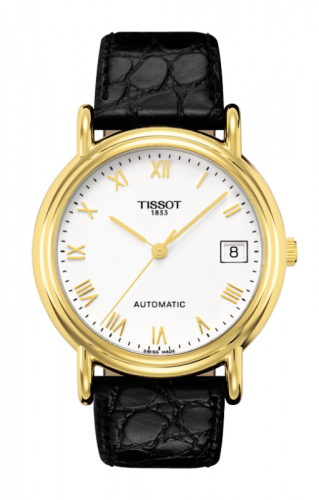 Tissot Carson Automatic 35.5 Yellow Gold White Strap