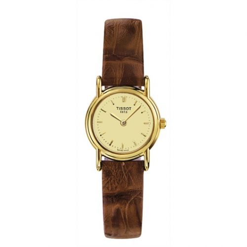 Tissot Carson Quartz 22 Yellow Gold Champagne Strap
