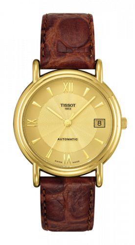 Tissot Carson Automatic 35.5 Yellow Gold Champagne Strap