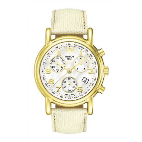 Tissot Carson Chronograph Quartz 39.7 Yellow Gold MOP Strap
