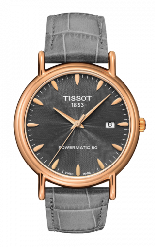 Tissot Carson Powermatic 80 40 Rose Gold Grey Strap