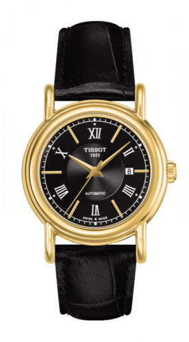 Tissot Carson Automatic 29.7 Yellow Gold Black Strap