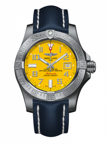 Breitling Avenger II Seawolf Stainless Steel Cobra Yellow Calf Pin