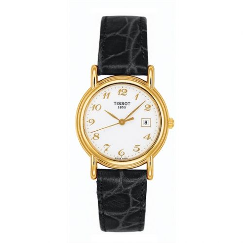 Tissot Carson Quartz 26.8 Yellow Gold White Strap