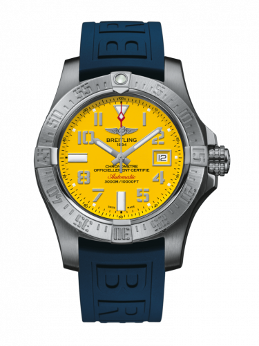 Breitling Avenger II Seawolf Stainless Steel Cobra Yellow Rubber Folding