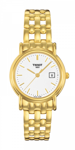 Tissot Carson Quartz 27 Yellow Gold White Bracelet
