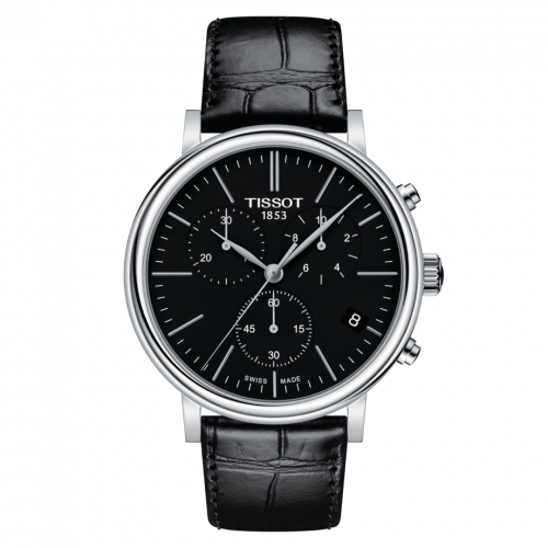 Tissot Carson Premium Chronograph Quartz 41 Stainless Steel Black Bracelet