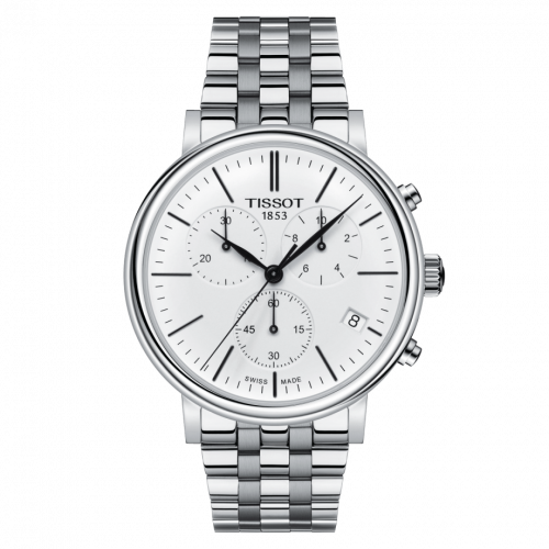 Tissot Carson Premium Chronograph Quartz 41 Stainless Steel Silver Bracelet