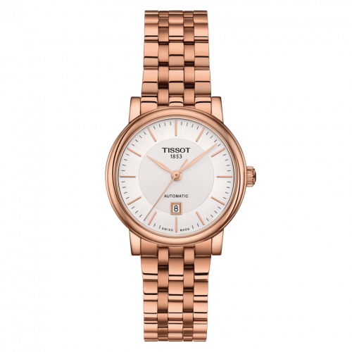 Tissot Carson Premium Automatic 30 Rose Gold PVD Silver Bracelet