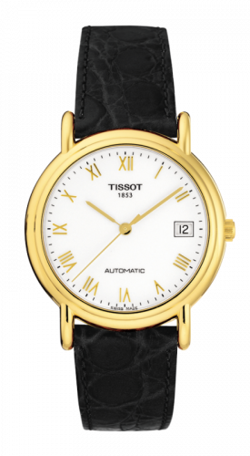 Tissot Carson Automatic 35.5 Yellow Gold White Strap
