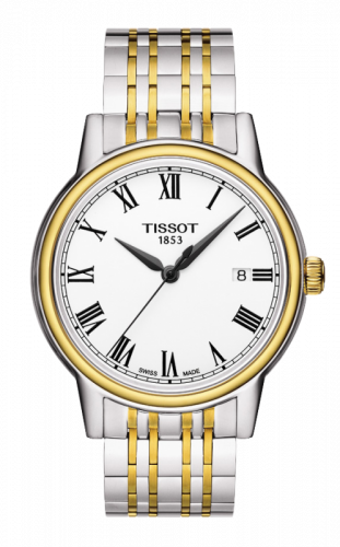 Tissot Carson Quartz 40 Stainless Steel Yellow Gold PVD White Bracelet