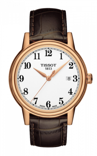 Tissot Carson Quartz 40 Rose Gold PVD White Strap