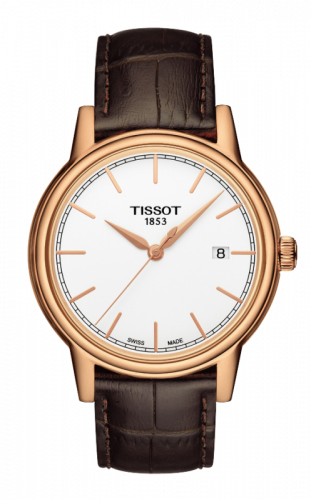 Tissot Carson Quartz 40 Rose Gold PVD White Strap