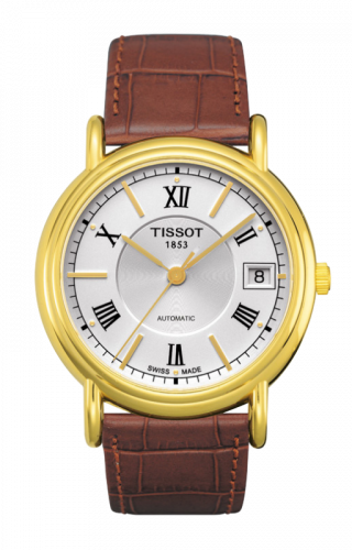 Tissot Carson Automatic 35.5 Yellow Gold Silver Strap
