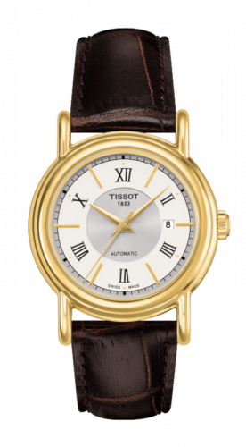 Tissot Carson Automatic 29.7 Yellow Gold Silver Strap