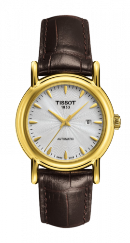 Tissot Carson Automatic 29.7 Yellow Gold Silver Strap
