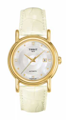 Tissot Carson Automatic 29.7 Yellow Gold MOP Strap