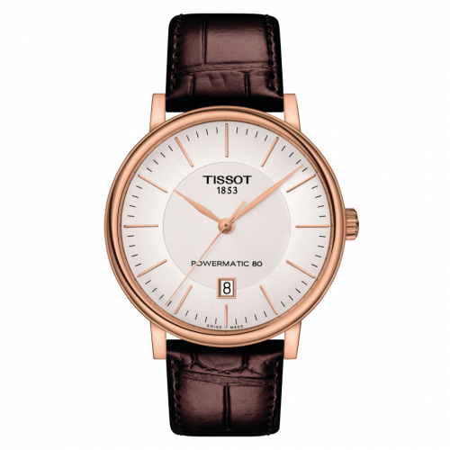 Tissot Carson Premium Powermatic 80 Rose Gold PVD Silver Strap